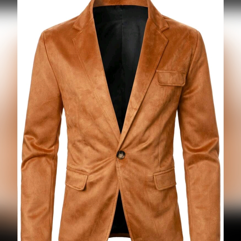 Men's Notched Lapel Fake Pocket Blazers - Picture 2 of 6